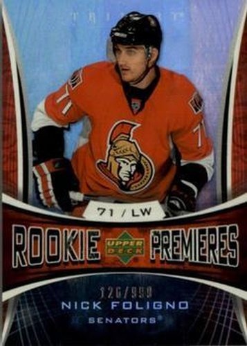 #165 Nick Foligno - Ottawa Senators - 2007-08 Upper Deck Trilogy Hockey