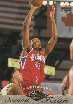 #165 Sharone Wright - Philadelphia 76ers - 1995-96 Upper Deck Basketball