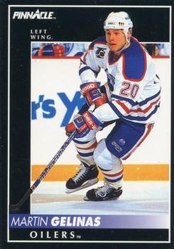 #166 Martin Gelinas - Edmonton Oilers - 1992-93 Pinnacle Canadian Hockey
