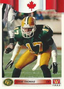 #166 Eddie Thomas - Edmonton Eskimos - 1992 All World CFL Football