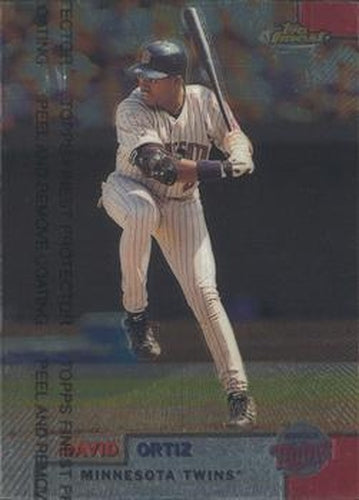 #166 David Ortiz - Minnesota Twins - 1999 Finest Baseball