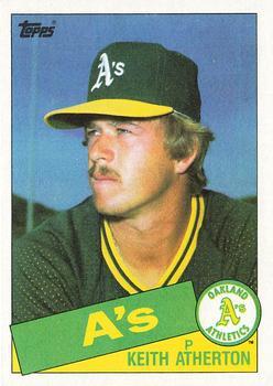 #166 Keith Atherton - Oakland Athletics - 1985 Topps Baseball