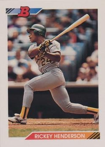 #166 Rickey Henderson - Oakland Athletics - 1992 Bowman Baseball
