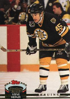 #166 Steve Heinze - Boston Bruins - 1992-93 Stadium Club Hockey