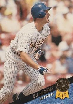#166 B.J. Surhoff - Milwaukee Brewers - 1993 Leaf Baseball