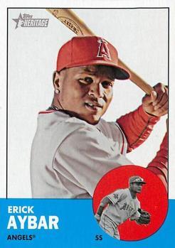 #167 Erick Aybar - Los Angeles Angels - 2012 Topps Heritage Baseball