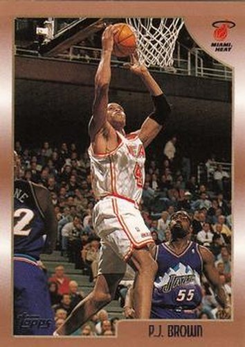 #167 P.J. Brown - Miami Heat - 1998-99 Topps Basketball
