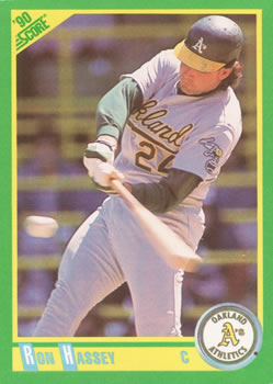 #168 Ron Hassey - Oakland Athletics - 1990 Score Baseball