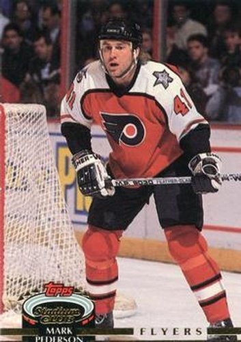 #168 Mark Pederson - Philadelphia Flyers - 1992-93 Stadium Club Hockey