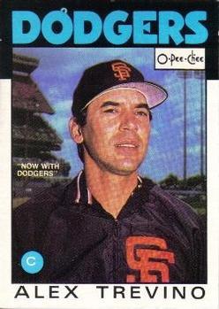 #169 Alex Trevino - Los Angeles Dodgers - 1986 O-Pee-Chee Baseball