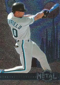 #169 Gary Sheffield - Florida Marlins - 1996 Metal Universe Baseball