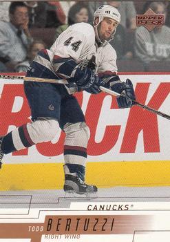#169 Todd Bertuzzi - Vancouver Canucks - 2000-01 Upper Deck Hockey