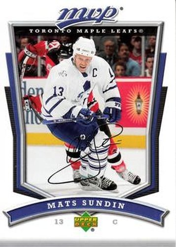 #169 Mats Sundin - Toronto Maple Leafs - 2007-08 Upper Deck MVP Hockey