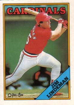 #16 Jim Lindeman - St. Louis Cardinals - 1988 O-Pee-Chee Baseball