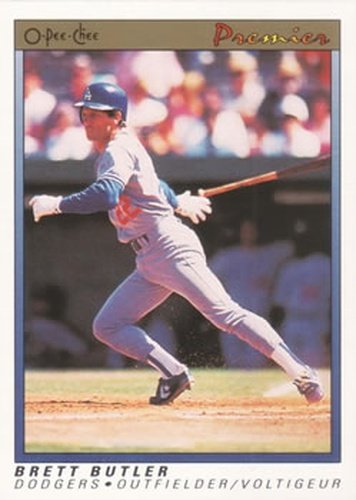 #16 Brett Butler - Los Angeles Dodgers - 1991 O-Pee-Chee Premier Baseball