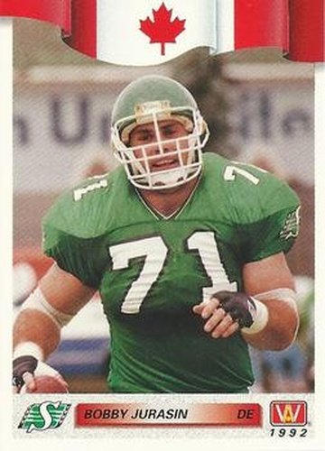 #16 Bobby Jurasin - Saskatchewan Roughriders - 1992 All World CFL Football