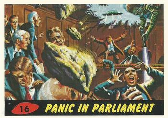 #16 Panic in Parliament - 1994 Topps Mars Attacks