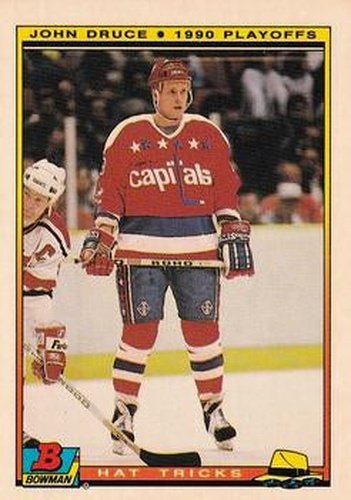 #16 John Druce - Washington Capitals - 1990-91 Bowman Hockey - Hat Tricks