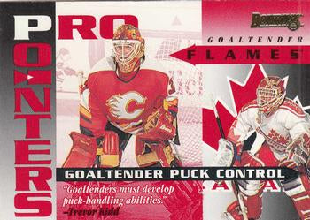 #16 Trevor Kidd - Calgary Flames / Canada - 1995-96 Donruss Hockey - Pro Pointers