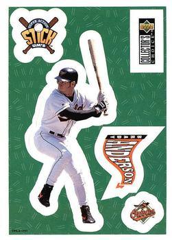 #16 Brady Anderson - Baltimore Orioles - 1997 Collector's Choice Baseball - Stick'Ums