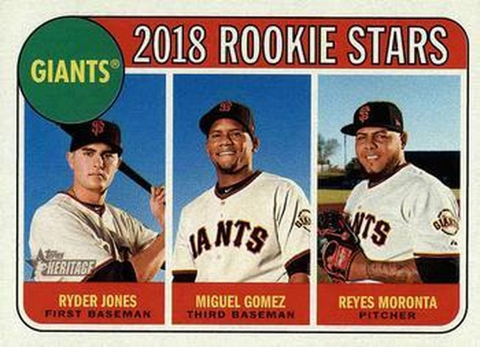 #16 Ryder Jones / Reyes Moronta / Miguel Gomez - San Francisco Giants - 2018 Topps Heritage Baseball