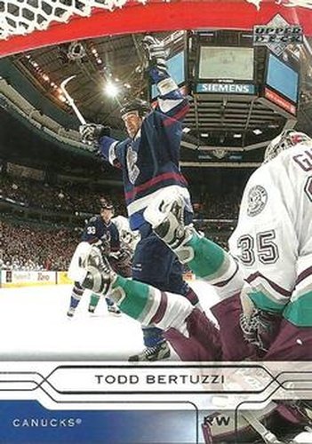 #170 Todd Bertuzzi - Vancouver Canucks - 2004-05 Upper Deck Hockey