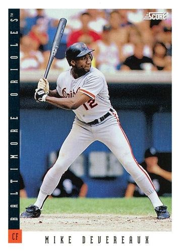 #170 Mike Devereaux - Baltimore Orioles - 1993 Score Baseball