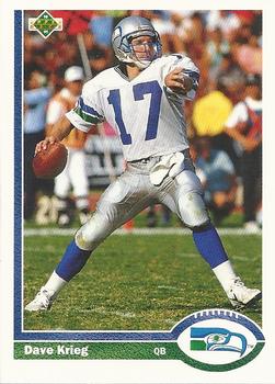 #170 Dave Krieg - Seattle Seahawks - 1991 Upper Deck Football