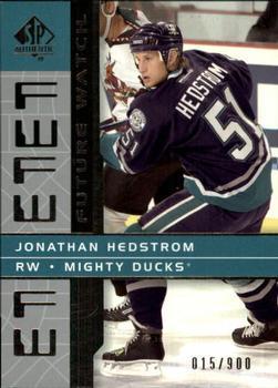 #170 Jonathan Hedstrom - Anaheim Mighty Ducks - 2002-03 SP Authentic Hockey