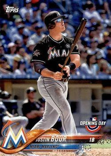 #171 Justin Bour - Miami Marlins - 2018 Topps Opening Day Baseball