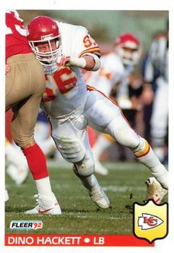 #172 Dino Hackett - Kansas City Chiefs - 1992 Fleer Football