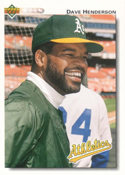 #172 Dave Henderson - Oakland Athletics - 1992 Upper Deck Baseball