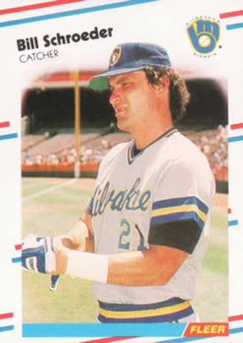 #173 Bill Schroeder - Milwaukee Brewers - 1988 Fleer Baseball