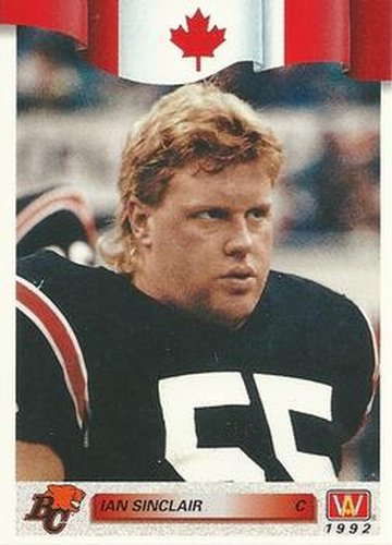 #173 Ian Sinclair - British Columbia Lions - 1992 All World CFL Football