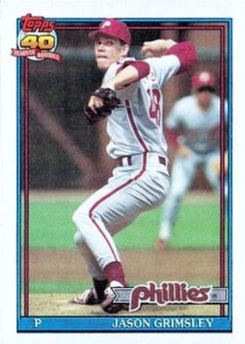 #173 Jason Grimsley - Philadelphia Phillies - 1991 Topps Baseball