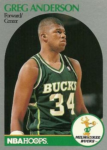 #173 Greg Anderson - Milwaukee Bucks - 1990-91 Hoops Basketball