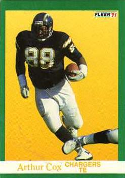 #174 Arthur Cox - San Diego Chargers - 1991 Fleer Football