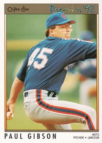 #174 Paul Gibson - New York Mets - 1992 O-Pee-Chee Premier Baseball