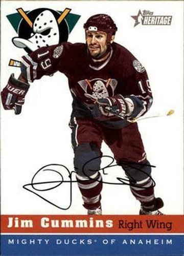 #174 Jim Cummins - Anaheim Mighty Ducks - 2000-01 Topps Heritage Hockey