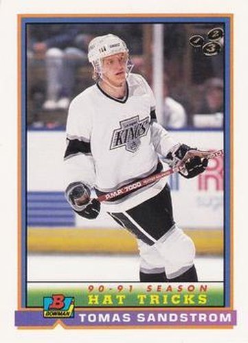 #174 Tomas Sandstrom - Los Angeles Kings - 1991-92 Bowman Hockey