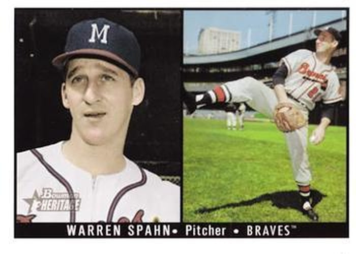 #174b Warren Spahn - Milwaukee Braves - 2003 Bowman Heritage Baseball