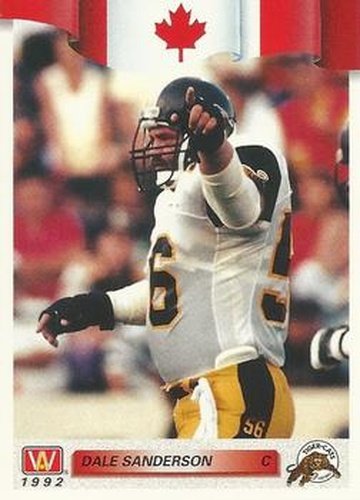 #177 Dale Sanderson - Hamilton Tiger-Cats - 1992 All World CFL Football