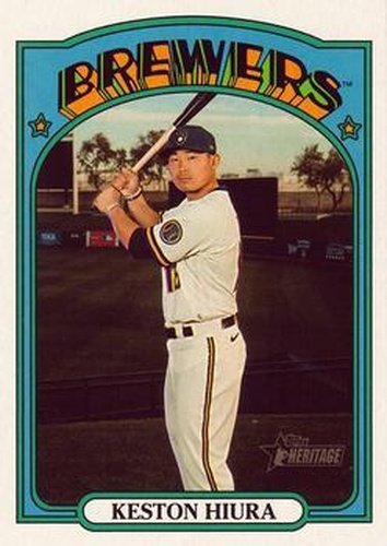 #177 Keston Hiura - Milwaukee Brewers - 2021 Topps Heritage Baseball