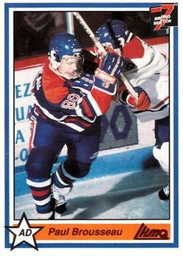 #177 Paul Brousseau - Trois-Rivieres Draveurs - 1990-91 7th Inning Sketch QMJHL Hockey