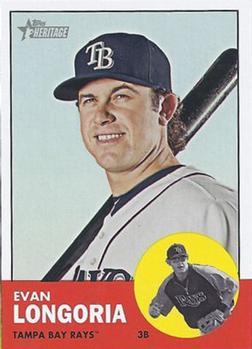#177b Evan Longoria - Tampa Bay Rays - 2012 Topps Heritage Baseball