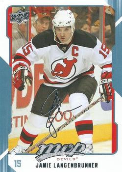 #178 Jamie Langenbrunner - New Jersey Devils - 2008-09 Upper Deck MVP Hockey