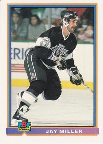 #178 Jay Miller - Los Angeles Kings - 1991-92 Bowman Hockey