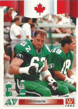 #179 Vic Stevenson - Saskatchewan Roughriders - 1992 All World CFL Football