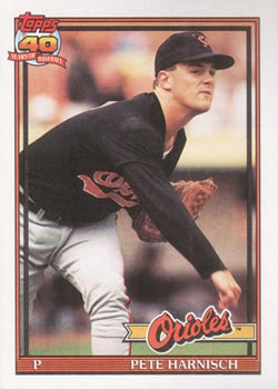 #179 Pete Harnisch - Baltimore Orioles - 1991 Topps Baseball