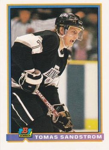 #179 Tomas Sandstrom - Los Angeles Kings - 1991-92 Bowman Hockey